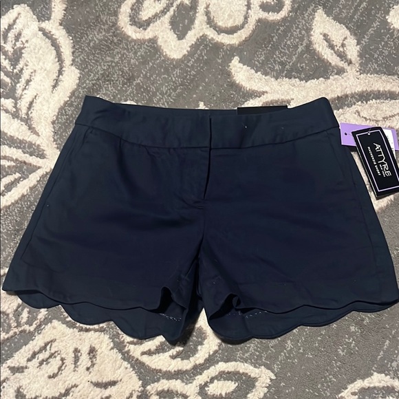 Attyre Blue Shorts with Scalloped Hem has pockets. Size 2 new - Picture 1 of 4